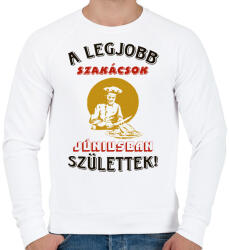 printfashion Szakács szülinapja június - Férfi pulóver - Fehér (5737873)