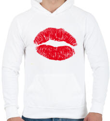 printfashion Csókollak - Férfi kapucnis pulóver - Fehér (3916270)