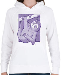 printfashion Lajhár - Női kapucnis pulóver - Fehér (13322303)