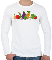printfashion Zöldségek - Férfi hosszú ujjú póló - Fehér (6534710)