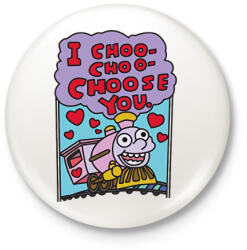 printfashion Szerelmes vonat - Kitűző, hűtőmágnes - Fehér (11728386)