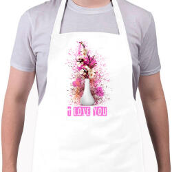printfashion i love you virágos - Kötény - Fehér (4906901)