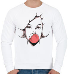 printfashion Rágós csaj - Férfi pulóver - Fehér (6383210)