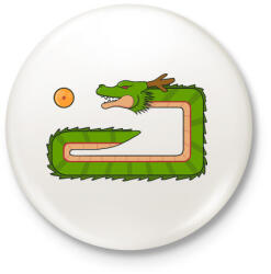 printfashion Retro dragonball snake - Kitűző, hűtőmágnes - Fehér (3075487)