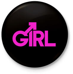 printfashion Csajszi - Kitűző, hűtőmágnes - Fekete (3096554)