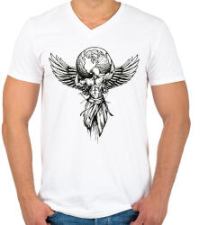 printfashion Gym world - Férfi V-nyakú póló - Fehér (16177616)