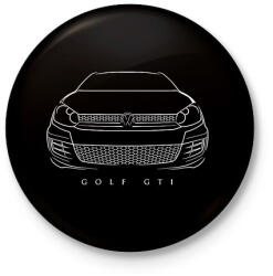 printfashion Volkswagen Golf GTI - Kitűző, hűtőmágnes - Fekete (3095481)