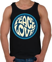 printfashion Love and Peace - Hippie - Férfi atléta - Fekete (7107159)