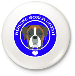 printfashion Büszke gazdi: Boxer - Kitűző, hűtőmágnes - Fehér (3934760)