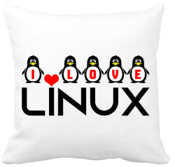 printfashion I love linux - Párnahuzat, Díszpárnahuzat - Fehér (3531600)