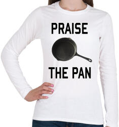 printfashion PUBG - Praise the Pan - Női hosszú ujjú póló - Fehér (873755)