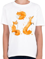 printfashion rókák - Gyerek póló - Fehér (15321459)