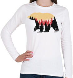 printfashion Medve - Női hosszú ujjú póló - Fehér (5095703)