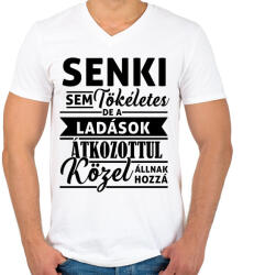 printfashion A Ladások tökéletesek - Férfi V-nyakú póló - Fehér (1066358)