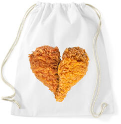 printfashion Rántott csirkecomb szív - Sportzsák, Tornazsák - Fehér (11411906)