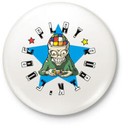 printfashion Rubik zombi - Play rubik's cube - Kitűző, hűtőmágnes - Fehér (4922433)