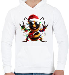 printfashion Karácsonyi party méhecske - Férfi kapucnis pulóver - Fehér (15239053)