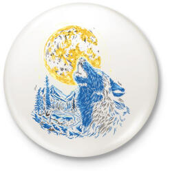 printfashion Farkas vonyítás - Kitűző, hűtőmágnes - Fehér (11660470)