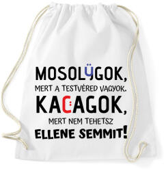 printfashion A testvéred vagyok : ) - fekete - Sportzsák, Tornazsák - Fehér (7013329)