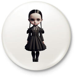 printfashion Wednesday - Gót stílusú illusztráció - Kitűző, hűtőmágnes - Fehér (11897758)