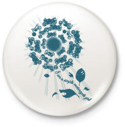 printfashion SIMPLE - Kitűző, hűtőmágnes - Fehér (3090317)