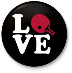 printfashion Asztalitenisz szerelem - Kitűző, hűtőmágnes - Fekete (3100512)