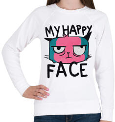printfashion A vidám arckifejezésem - macska - Női pulóver - Fehér (5525128)