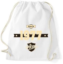 printfashion born-in-1977-cream-choco - Sportzsák, Tornazsák - Fehér (629002)