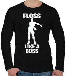 printfashion Floss Like A Boss - Férfi hosszú ujjú póló - Fekete (1126775)