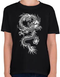 printfashion kínai sárkány - Gyerek póló - Fekete (15539448)