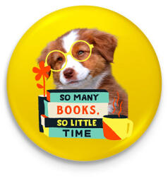 printfashion Kacsavadász retriever kutya könyvekkel - Kitűző, hűtőmágnes - Sárga (11581454)