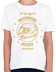 printfashion A legnagyobb motorosok - Ducati - Gyerek póló - Fehér (7205846)