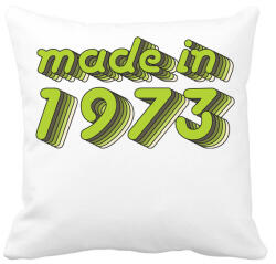 printfashion made-in-1973-green-grey - Párnahuzat, Díszpárnahuzat - Fehér (484773)