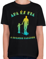 printfashion Apa és fia - Gyerek póló - Fekete (3930920)