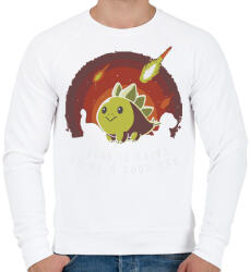 printfashion Ez egy szép nap lesz dínó - Férfi pulóver - Fehér (4132426)