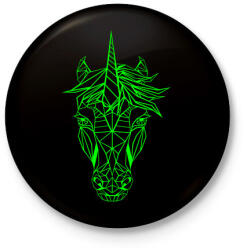 printfashion Unikornis vektor - Kitűző, hűtőmágnes - Fekete (3101527)