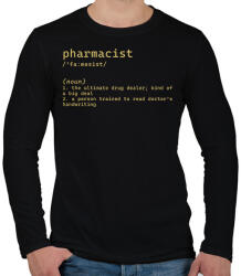 printfashion Pharmacist (noun) - Férfi hosszú ujjú póló - Fekete (7299737)