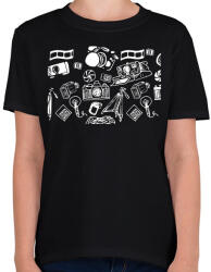 printfashion Fotós póló - Gyerek póló - Fekete (5242287)