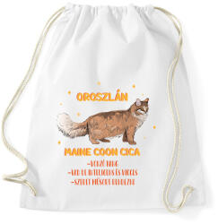 printfashion Oroszlán - Maine coon cica - Sportzsák, Tornazsák - Fehér (13335679)