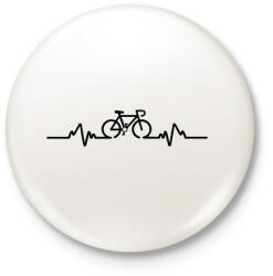 printfashion BIKE - Kitűző, hűtőmágnes - Fehér (3075056)