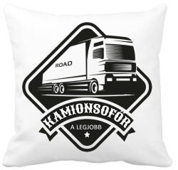 printfashion Kamionsofőr - A legjobb - Párnahuzat, Díszpárnahuzat - Fehér (6548061)