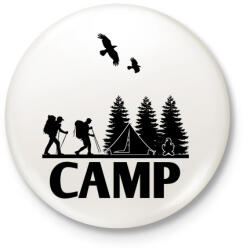 printfashion camping - Kitűző, hűtőmágnes - Fehér (4620646)