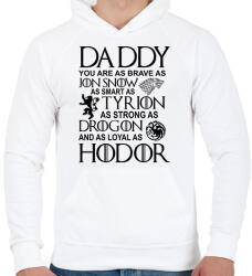 printfashion Daddy GOT - Férfi kapucnis pulóver - Fehér (1553262)