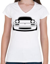 printfashion Mazda mx5 Fekete - Női V-nyakú póló - Fehér (15774990)