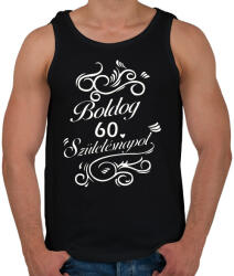 printfashion Boldog_születésnapot_60. png - Férfi atléta - Fekete (341919)