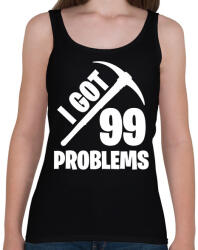 printfashion Fortnite - 99 Problems - Női atléta - Fekete (931268)