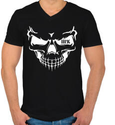 printfashion 111 skull - Férfi V-nyakú póló - Fekete (1898647)