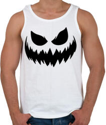 printfashion Ijesztő halloween tökfej 3 - Férfi atléta - Fehér (5545565)