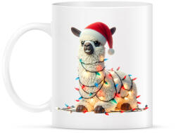 printfashion Cuki vicces karácsonyi party láma - Bögre - Fehér (15247022)