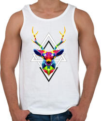 printfashion Geometrikus Szarvas - Férfi atléta - Fehér (2917821)